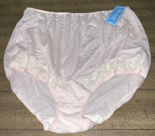 NWT Vintage Dixie Belle 100 Nylon Pink Panties White Lace Detail SZ 10