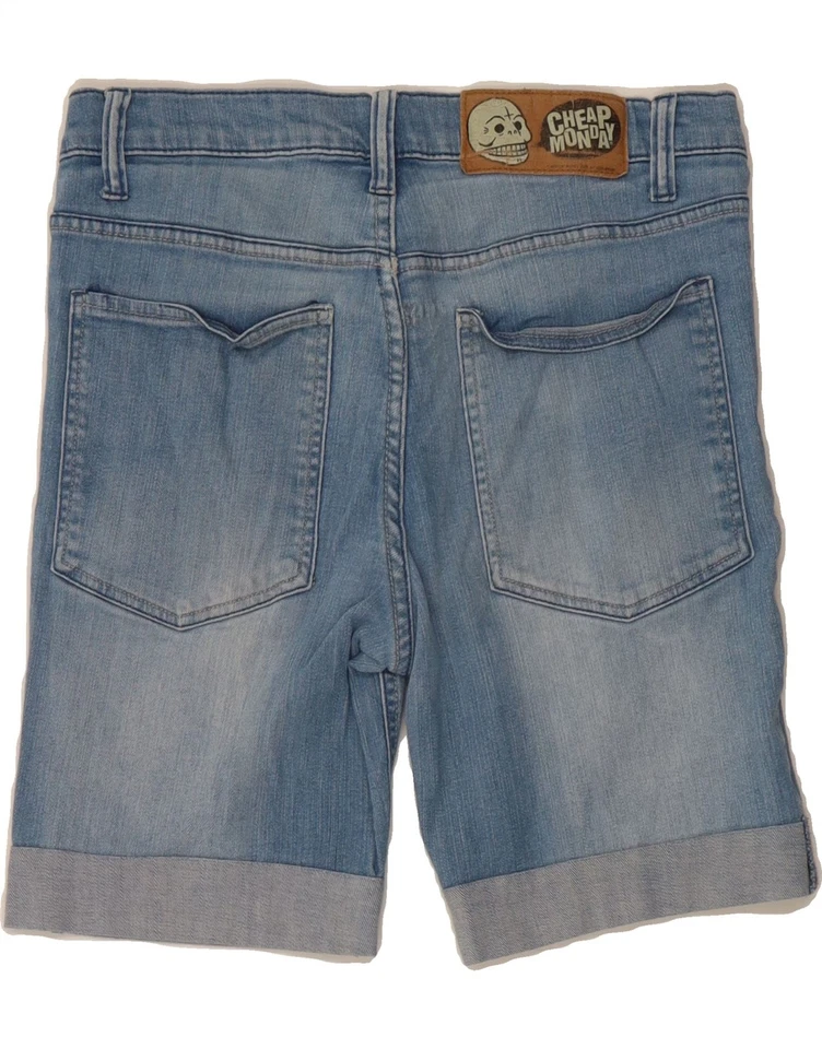 Pantalones cortos de mezclilla para hombre CHEAP MONDAY W34 grandes azules CO03 Foto 2 de 3