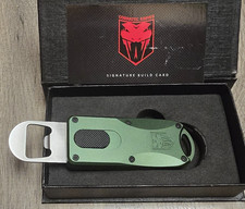 Cobratec OTF Bottle Opener w/ Pocket Clip, GREEN #CTOTFBOODG