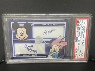 2023 Topps Chrome Disney100 Mickey & Minnie Dual Auto Blue Wave /23 PSA 10 NZ86