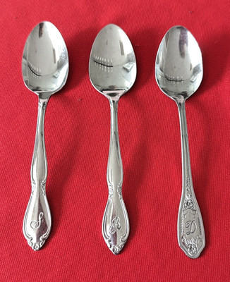 Customcraft  CUS11 and CUS12 Stainless Teaspoons with Monograms S and D