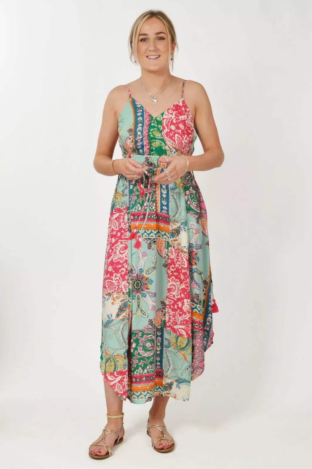 Monsoon Turquoise Multicolour Patchwork Print Mid… - image 6