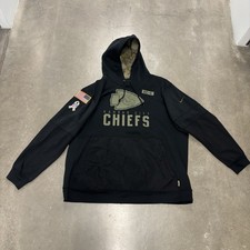 KC Chiefs Salute to Service On-Field Hoodie Men's SZ 3XL Black Patches Military