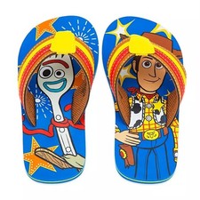 Disney Store Toy Story Flip Flops Kids Woody Forky Pixar Beach Size 9/10 NEW