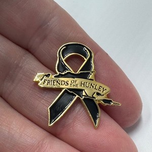 Friends Of The Hunley Black Ribbon Enamel Lapel Pin Historic Memorial