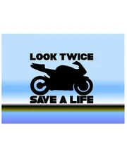 Look twice save a life Motorcycle Awareness decal. 20 pack
