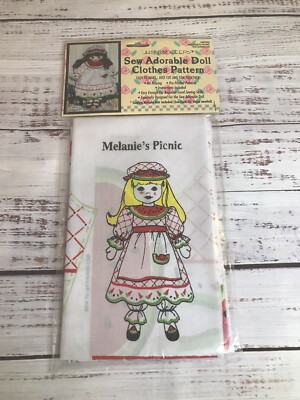 1993 JUST FOR KEEPS Sew Adorable Doll Clothes Pattern Melanie's Picnic NEW