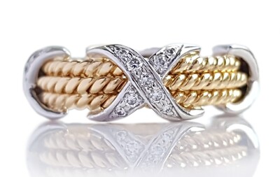 Tiffany & Co. Schlumberger Seil dreireihiger X-Ring mit Diamanten