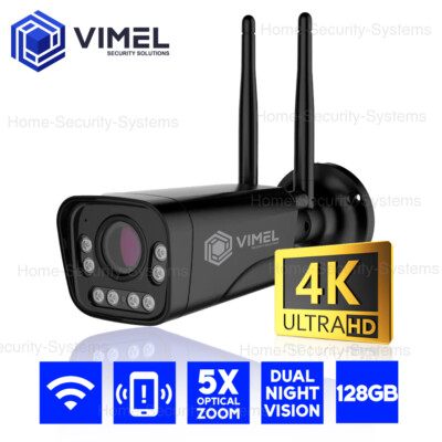 Wireless Night Mode WIFI Security Camera 128GB ULTRA HD 4K 5X Optical Zoom