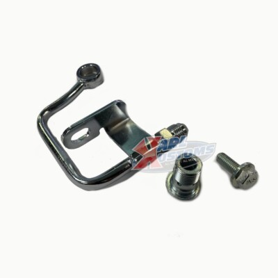#ad Chrome Mid Mount GM Type II Power Steering Pump Pressure Hard Line Kit 6AN Out $29.95