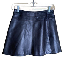 michael hoban leather mini skirt size 4 a-line north beach made in usa