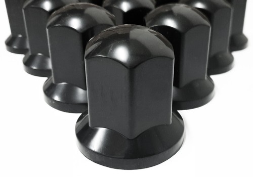 60 Pcs 32mm Wheel Nut Covers - Black Plastic Long Caps For Truck, Lorry, Trailer & Car Alloy Wheels (50mm Height)