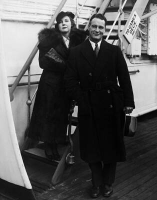Lou Gehrig With His Wife Photographed Shortly After Their Arrival In - Old Photo