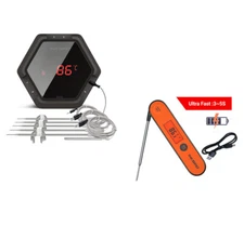 Recharge Bluetooth Cooking Thermometer Probe + Instant Fast Read Thermometer Pen