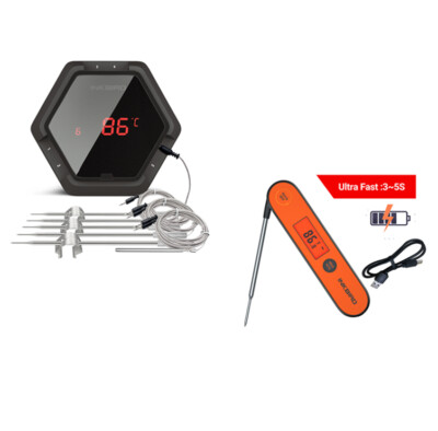 Recharge Bluetooth Cooking Thermometer Probe + Instant Fast Read Thermometer Pen