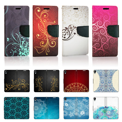 Handy Tasche für Motorola Lenovo Flip Cover Schutz Hülle Etui Wallet ORNAMENTE