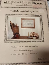 Counted Cross stitch pattern No. 102 “Alphabet  Sampler" Mill Pond Designs O13