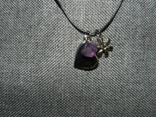 Lia Sophia Jewelry Carousel genuine amethyst chips necklace 15-18" - Picture 2 of 2