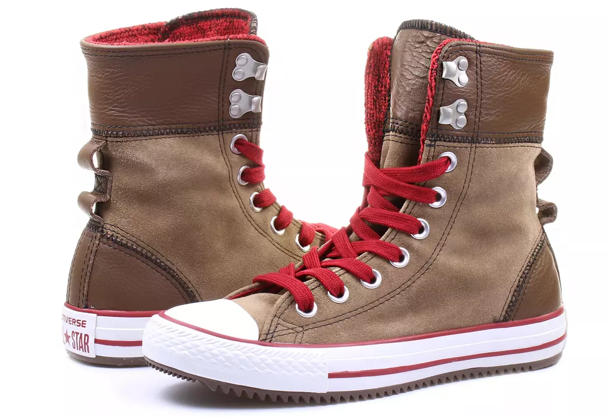 Converse Elsie Rolldown Trainers Converse Women Leather Boot Pump Shoes RRP 69