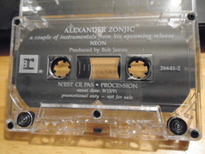 RARE PROMO Alexander Zonjic CASSETTE TAPE Neon SAMPLER jazz flute 1991 Bob James