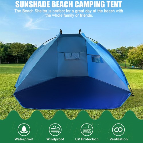 Pop Up Strandmuschel UV Schutz Sonnenschutz Sonnensegel Strandzelt Automatik - Bild 7 von 20
