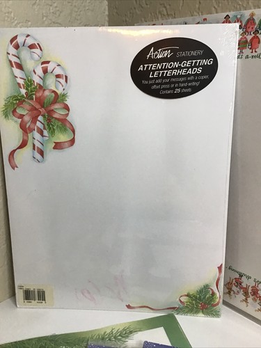 Assortment of 6 Christmas Letter Paper Vintage & New - Inkjet & Laser Printer - Picture 4 of 12