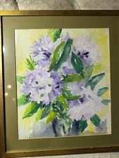 Morges "A Floral Scene" Watercolor Painting #6 -  Signed And Framed