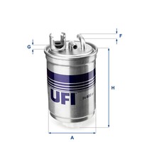 UFI Kraftstofffilter Passend FüR VW Lupo Seat Arosa Skoda Felicia II