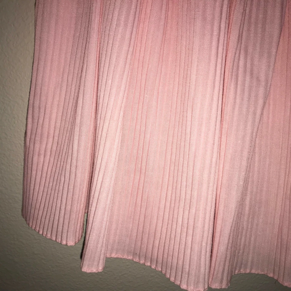 Vestido Sophie Vintage SEARS Rosa Plisado Ojales Encaje Ribete Grande 32-36" 27-32 libras Foto 3 de 4