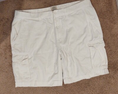 St Johns Bay Size 44 Mens Cargo Shorts White Cotton