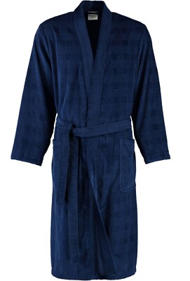Cawö Herren Bademantel Saunamantel Blau  3807 133