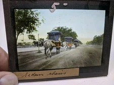 Colored Glass Magic Lantern Slide SUDAN CHAIRS
