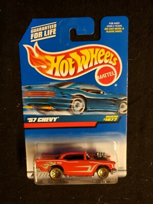 1957 CHEVY / #1077 - 1998 Unopened Hot Wheels Race Car