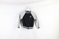 NOS Vintage 80s Nike Boys Medium Sample Spell Out Full Zip Track Jacket Black