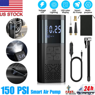 Cordless Rechargeable Digital Car Tyre Inflator Tire Air Compressor Pump 150PSI 
