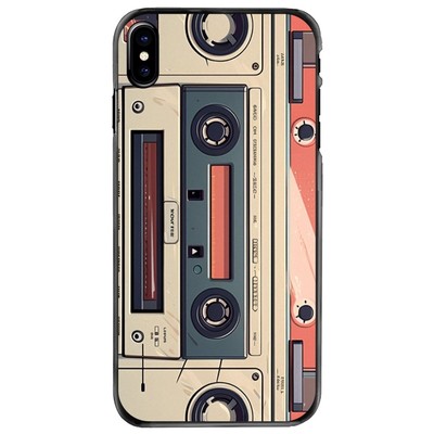 White 1990s boombox cassette For Apple iPhone Samsung Galaxy Motorola Hard Cover