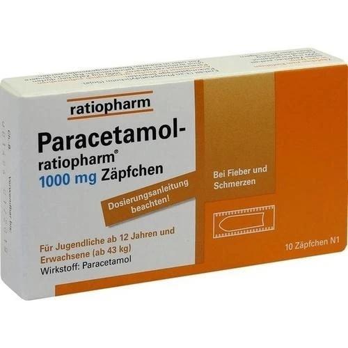 RATIOPHARM GMBH PARACETAMOL RATIOPHARM 1000MG ZÄPFCHEN 10ST 3953611