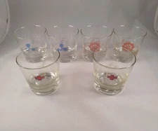 Vintage Nautical Themed Old Fashioned Glass set of 6.