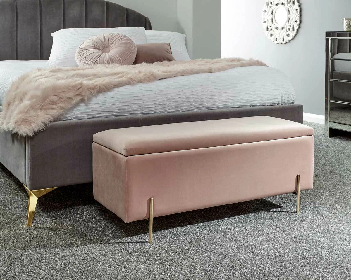 Blush pink ottoman with storage deals