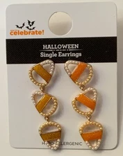 Way to Celebrate Halloween Goldtone Candy Corn Earrings
