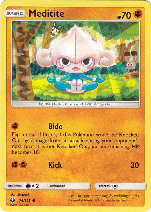 Pokemon Meditite - 76/168 - Common NM-Mint Celestial Storm