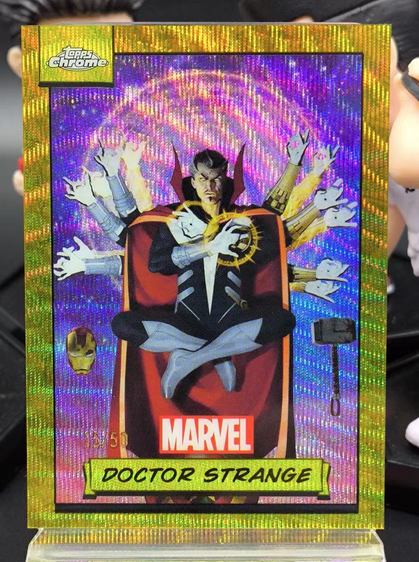 Doctor Strange 2024 Topps Chrome Marvel 15/50 Gold Wave #87
