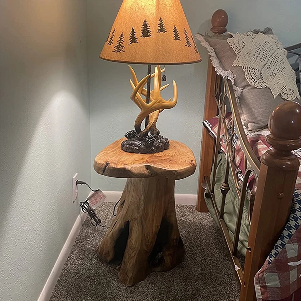 Rustic Cedar Root Flower Stand Stool - 19.5" H Tree Stump Side Table Handcrafted - Image 4 of 4