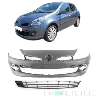 Renault Clio III Front Stoßstange vorne grundiert komplett +Grill Einsatz 05-09