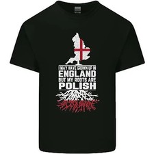 Roots In Poland Polish Polska Flag Orzel Kids T-Shirt Boys Girls S-5XL