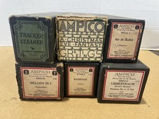 Lot of 5 AMPICO Player Piano Rolls, One Track Cleaner. List Below