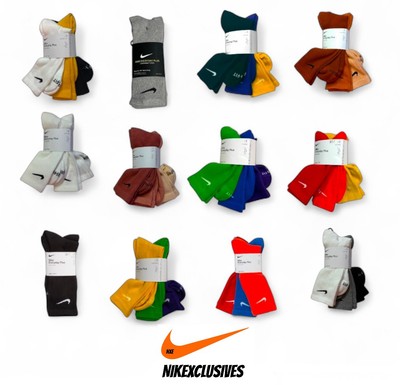Nike Dri-Fit Everyday Plus Cotton Cushioned Crew Socks 3-Pack SX6890 NWT