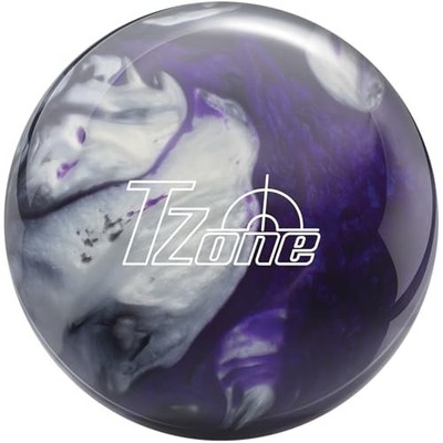 T Zone 15 lb Polyester Bowling Ball Black Purple Silver Bullet Core