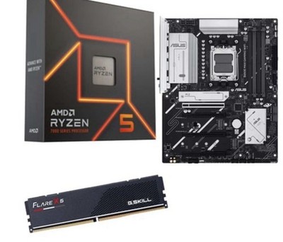 AMD Ryzen 5 7600X, ASUS B650E Max Gaming WiFi, G.Skill 16GB DDR5 Bundled