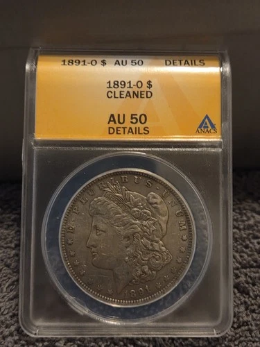 1891-O Morgan Silver Dollar (ANACS AU-50/Cleaned)